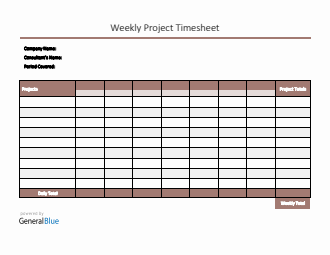 Project Timesheet in Excel (Colorful)