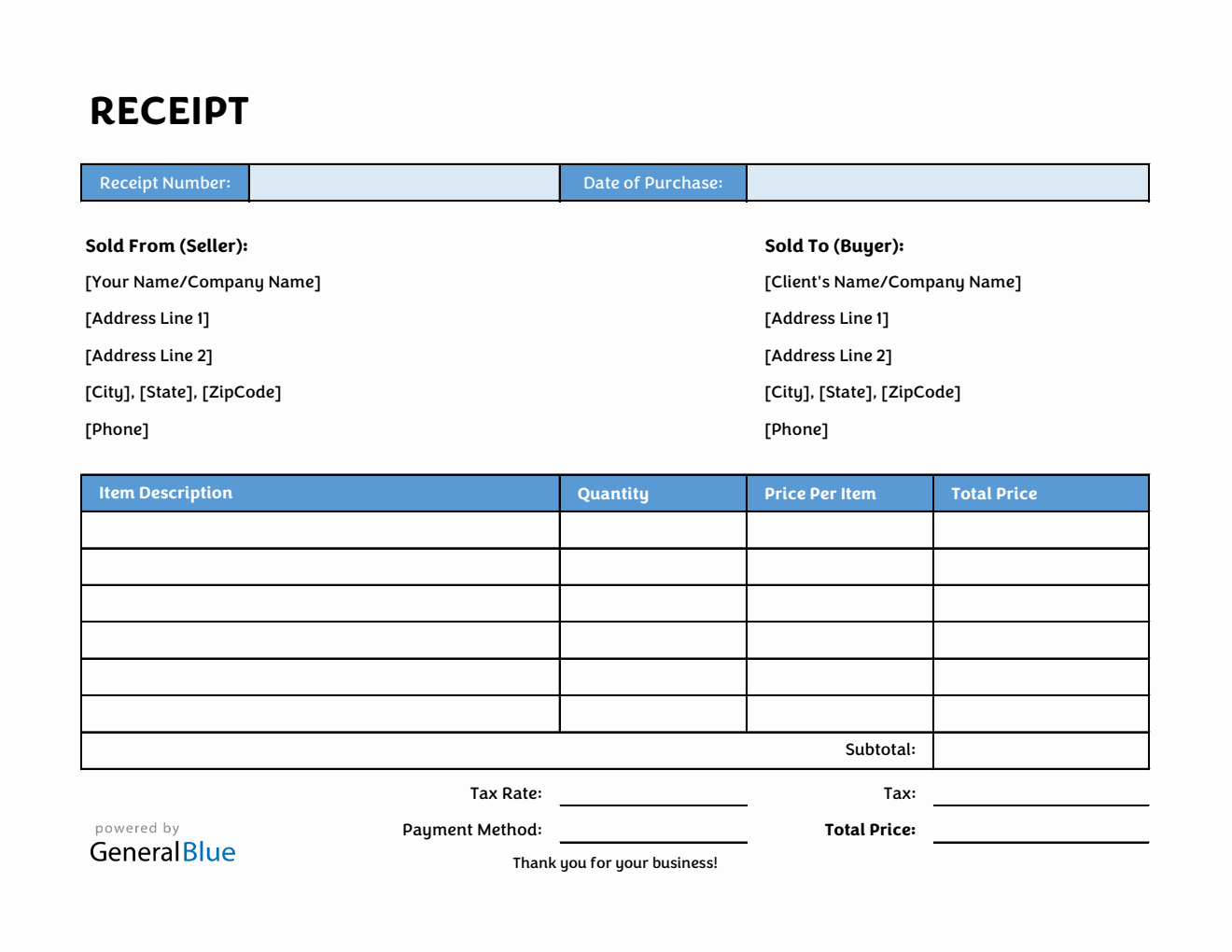 Receipt Templates