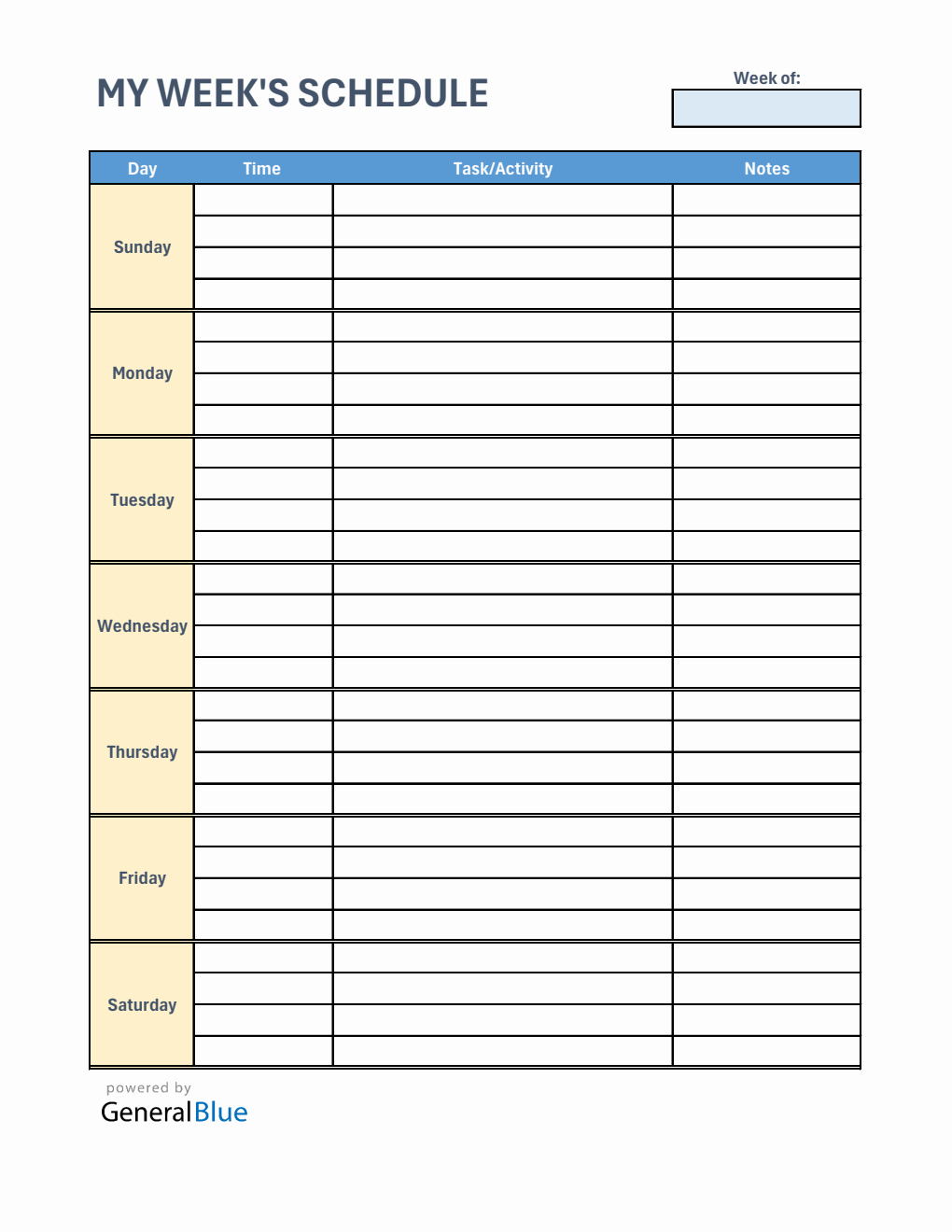 Free Excel Planner Templates