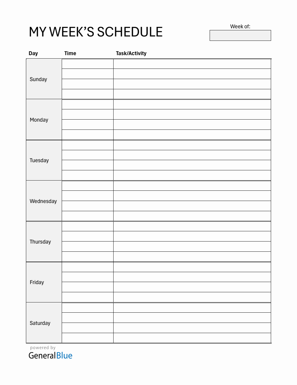 Free Word Schedule Templates