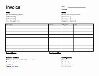 Freelance Hourly Invoice Template in PDF (Simple)
