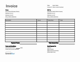 Freelance Hourly Invoice Template in Word (Simple)