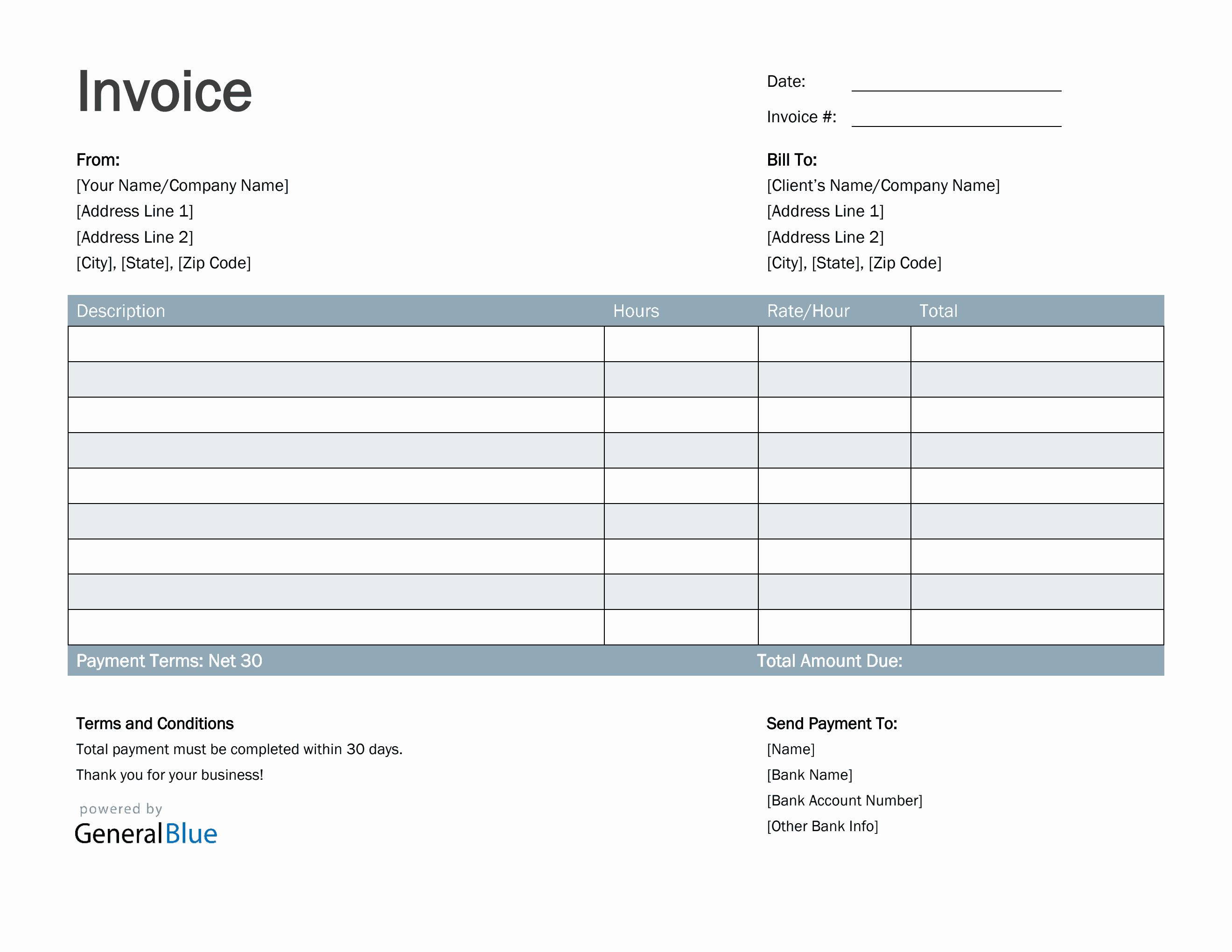 how to make bill format in word