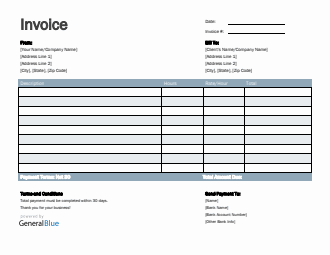 Blank Invoice Template In Word Printable