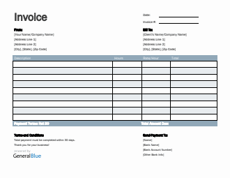 Freelance Hourly Invoice Template in Excel (Basic)