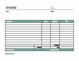Word Invoice Template for U.S. Freelancers With Tax (Green)
