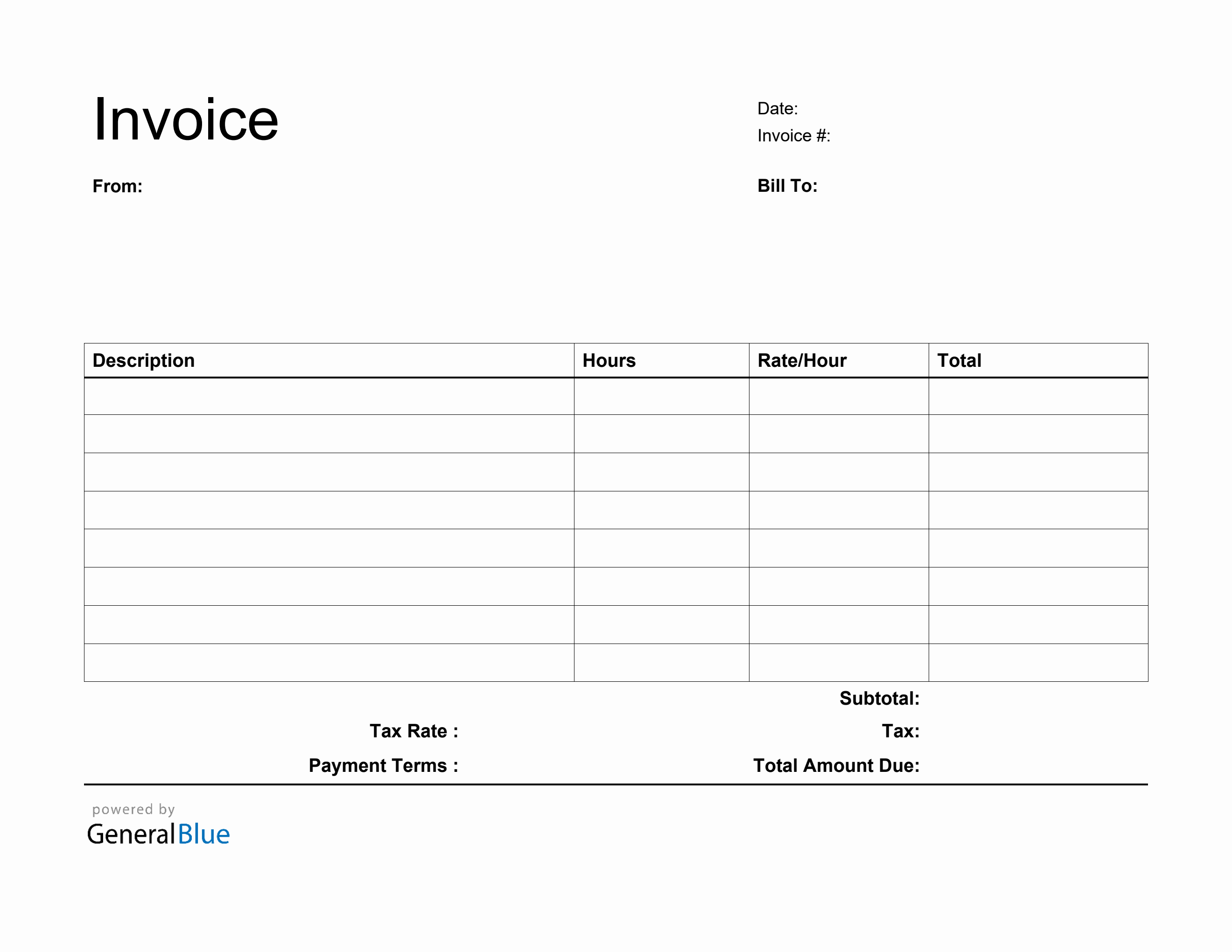 Invoice Template With Tax Calculation Invoice Template With Tax Calculation