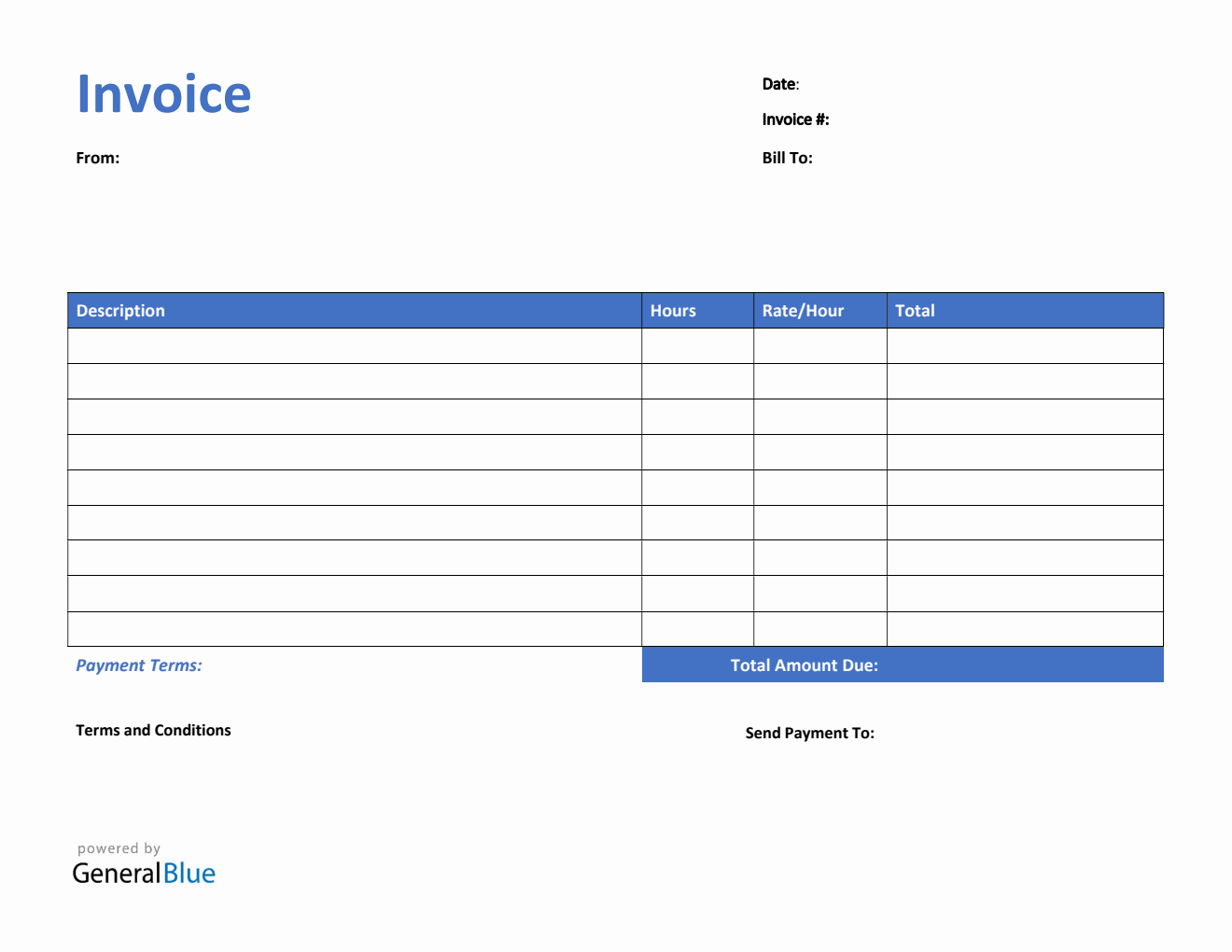 Invoice Template for U.S. Freelancers in PDF (Highlighted)