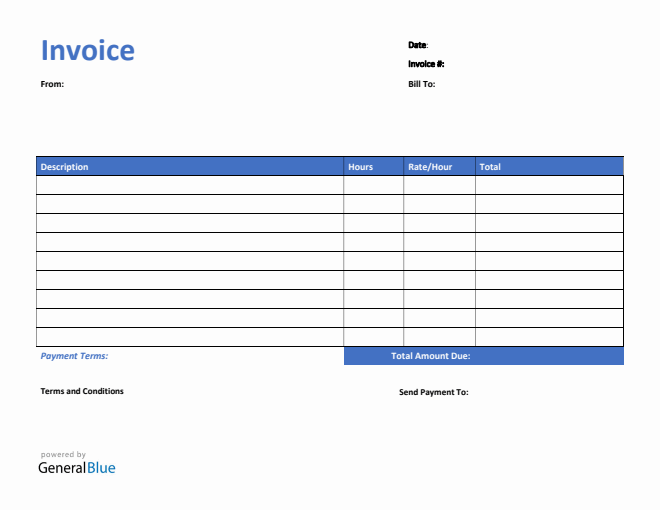 Invoice Template for U.S. Freelancers in PDF (Highlighted)