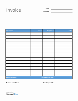 Invoice Template for U.S. Freelancers in PDF (Blue)