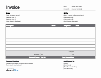 Word Invoice Template for U.S. Freelancers With Tax (Simple)