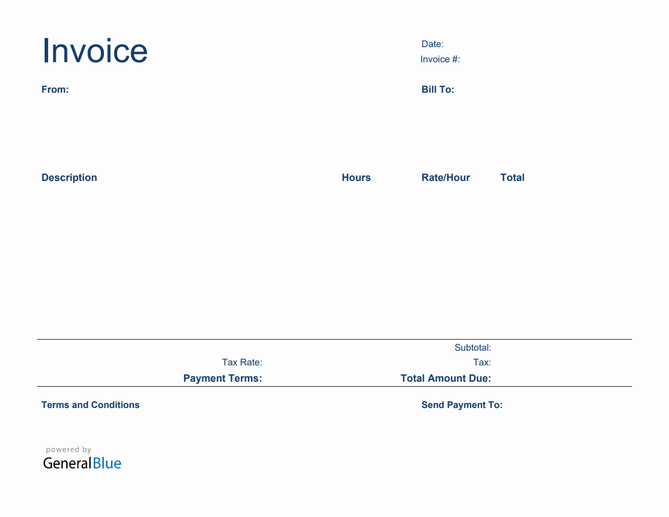 PDF Invoice Template for U.S. Freelancers With Tax calculation (Plain)