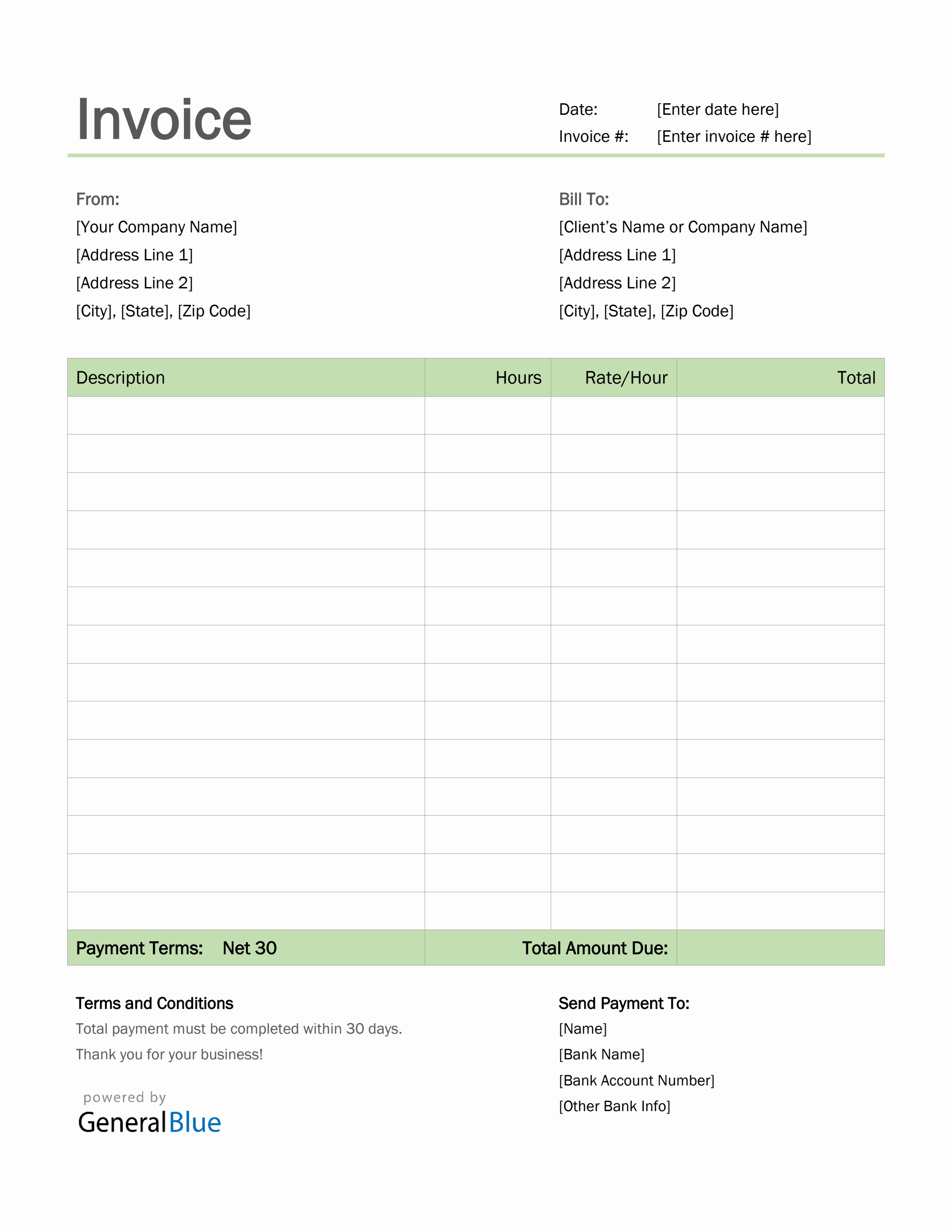 Invoice Template for U.S. Freelancers in Word (Simple) In Graphic Design Invoice Template Word Invoice Template for U.S. Freelancers in Word (Simple) In Graphic Design Invoice Template Word