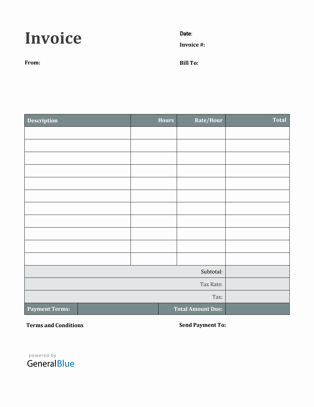 PDF Invoice Template for U.S. Freelancers With Tax calculation (Ion)