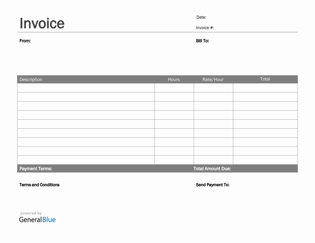 Invoice Template for U.S. Freelancers in PDF (Basic) Throughout Graphic Design Invoice Template Pdf