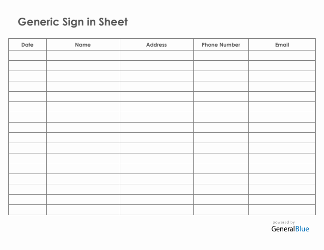 sign in sheet templates