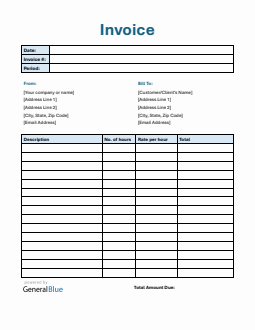 Free Editable Hourly Invoice Template Word