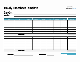 Hourly Timesheet Template in Excel (Basic)