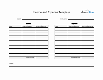 Printable Income and Expense Template in Word