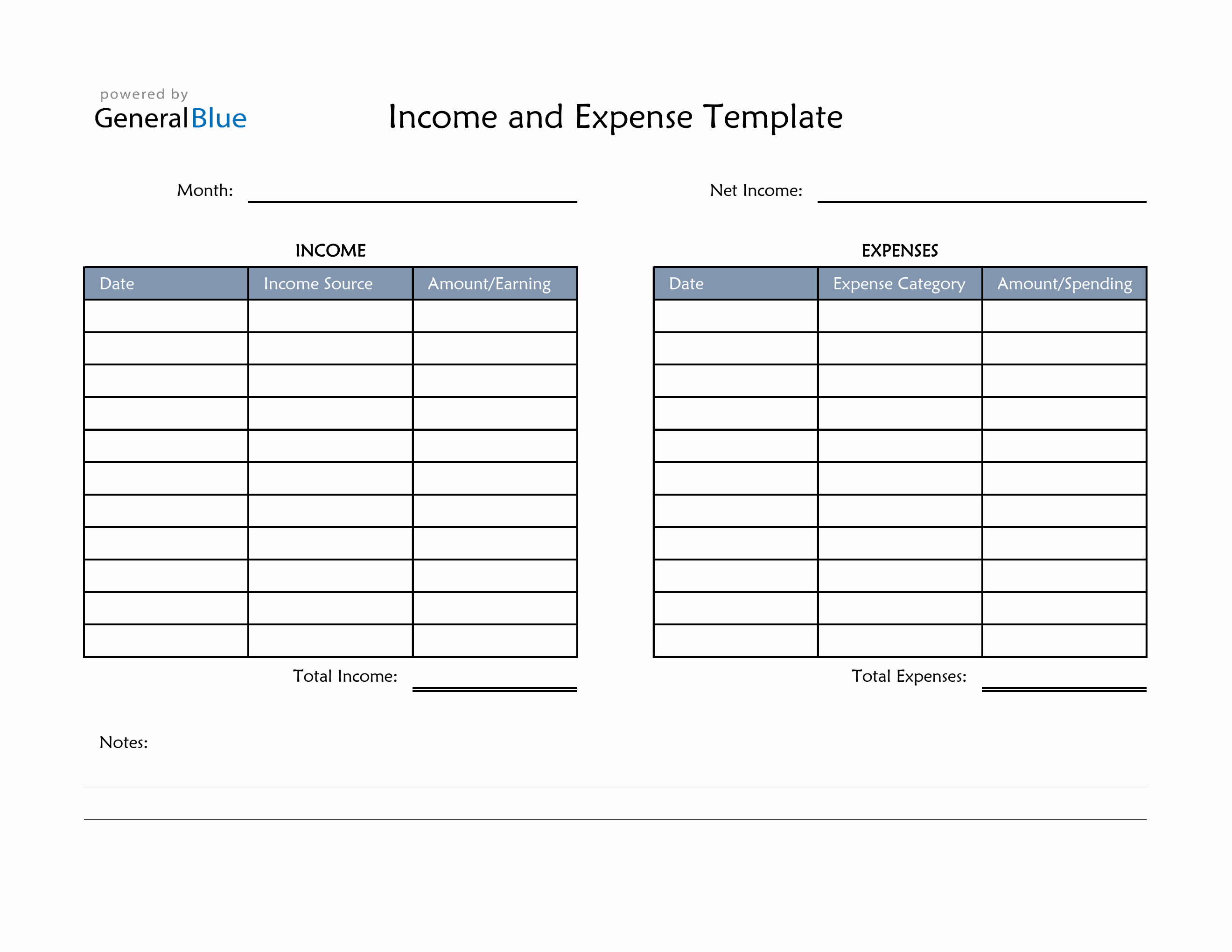 Simple and Expense Template in Excel