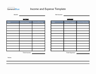 Simple Income and Expense Template in Excel