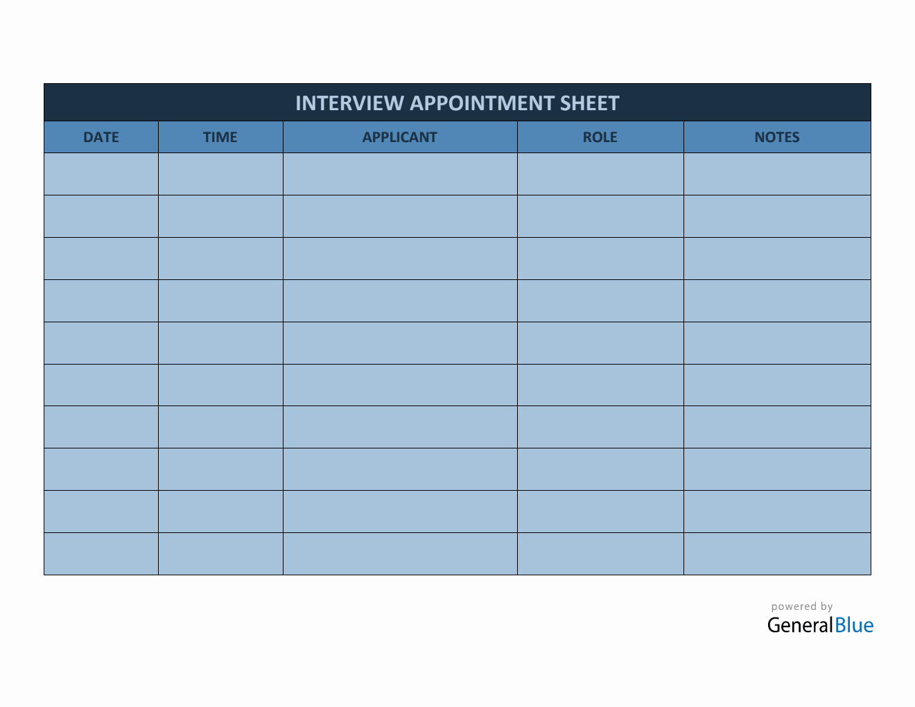 Interview Appointment Sheet Template in PDF (Colorful)