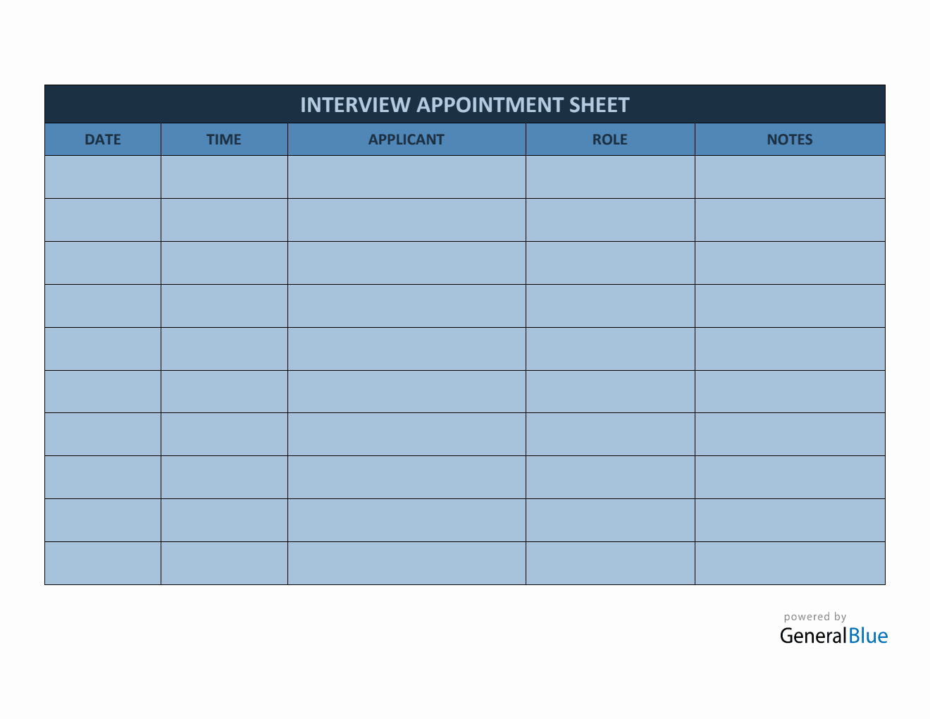 Appointment Chart Template