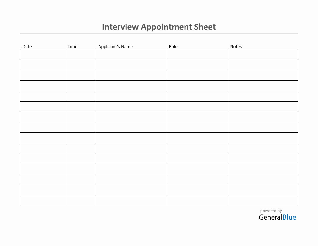 Interview Appointment Sheet Template in PDF (Basic)
