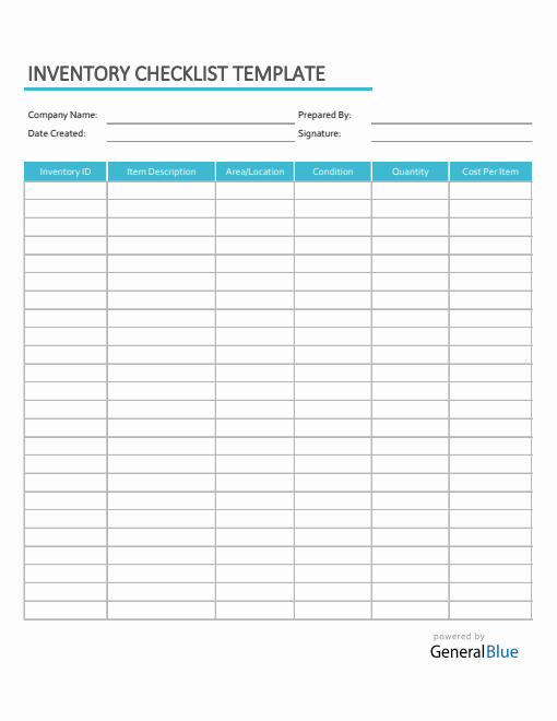 Inventory Checklist Templates inventory-checklist-templates