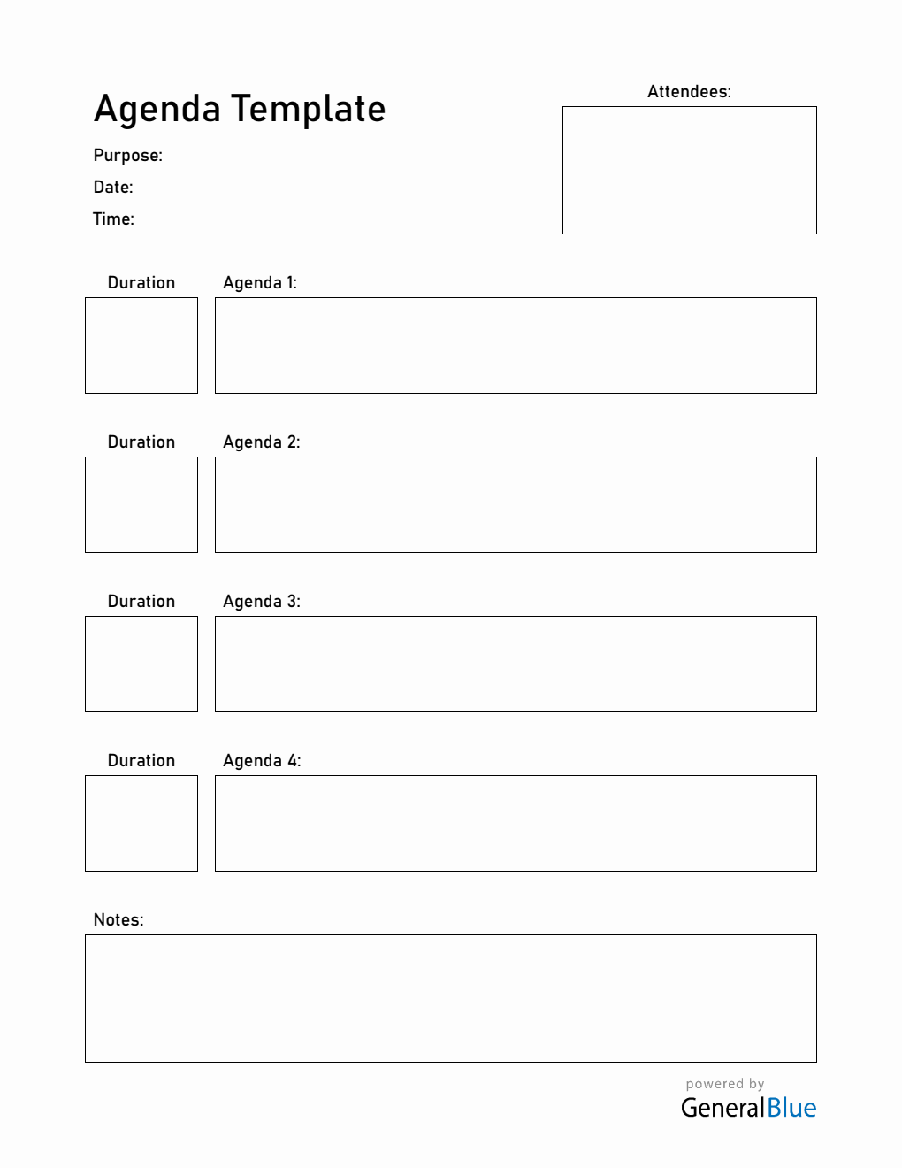Printable Meeting Agenda Template | Free to Use in Word Format