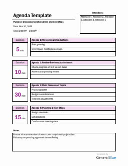 Basic Meeting Agenda Template | Free to Use in Word Format