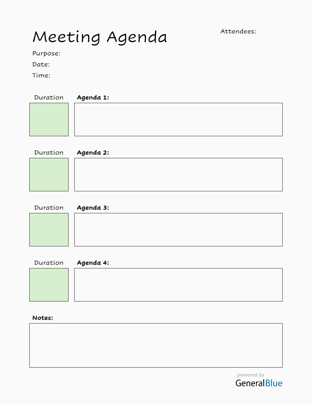 Blank Meeting Agenda Template | Free to Use in Word Format