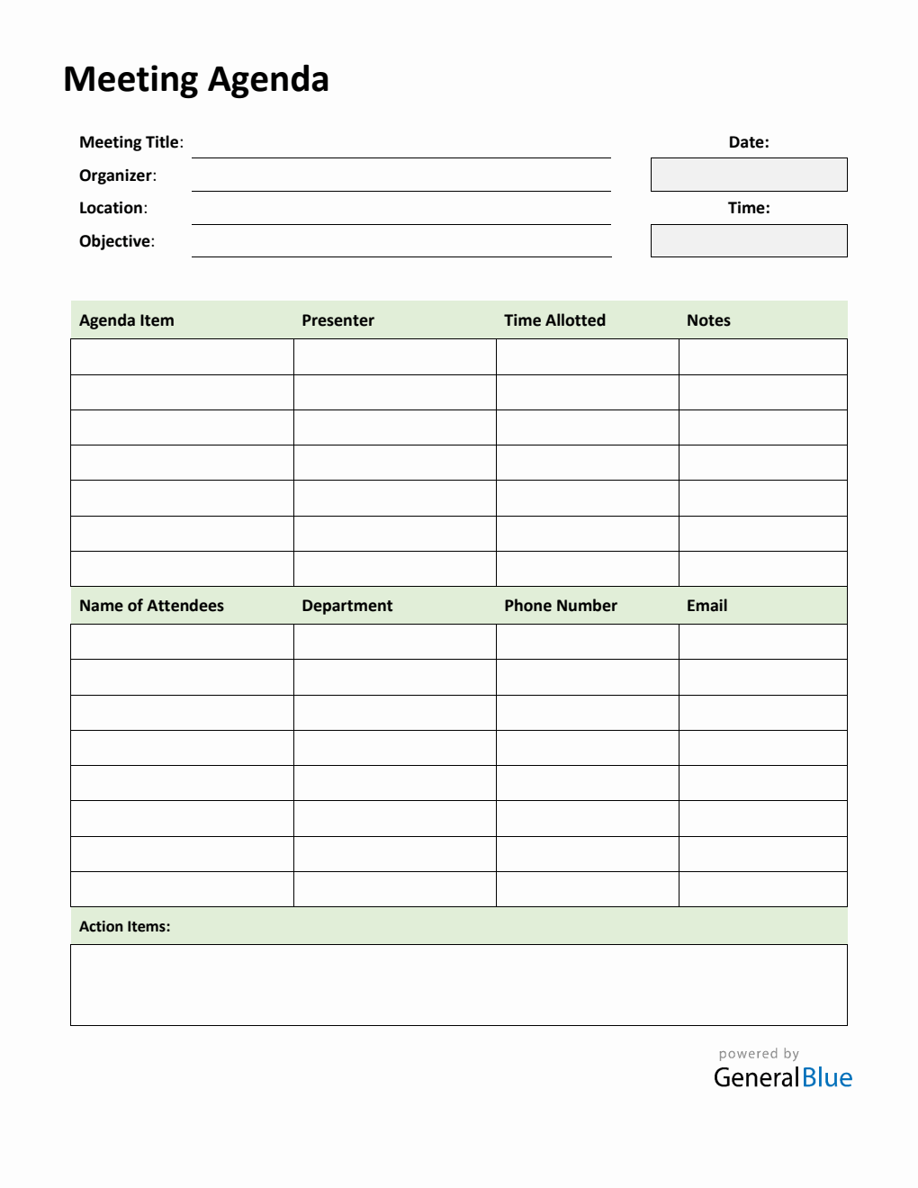 Free Basic Meeting Agenda Template in Word