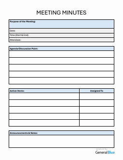Meeting Notes Template | Download in Word