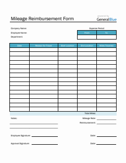 Employee Mileage Expense Report Template in Excel