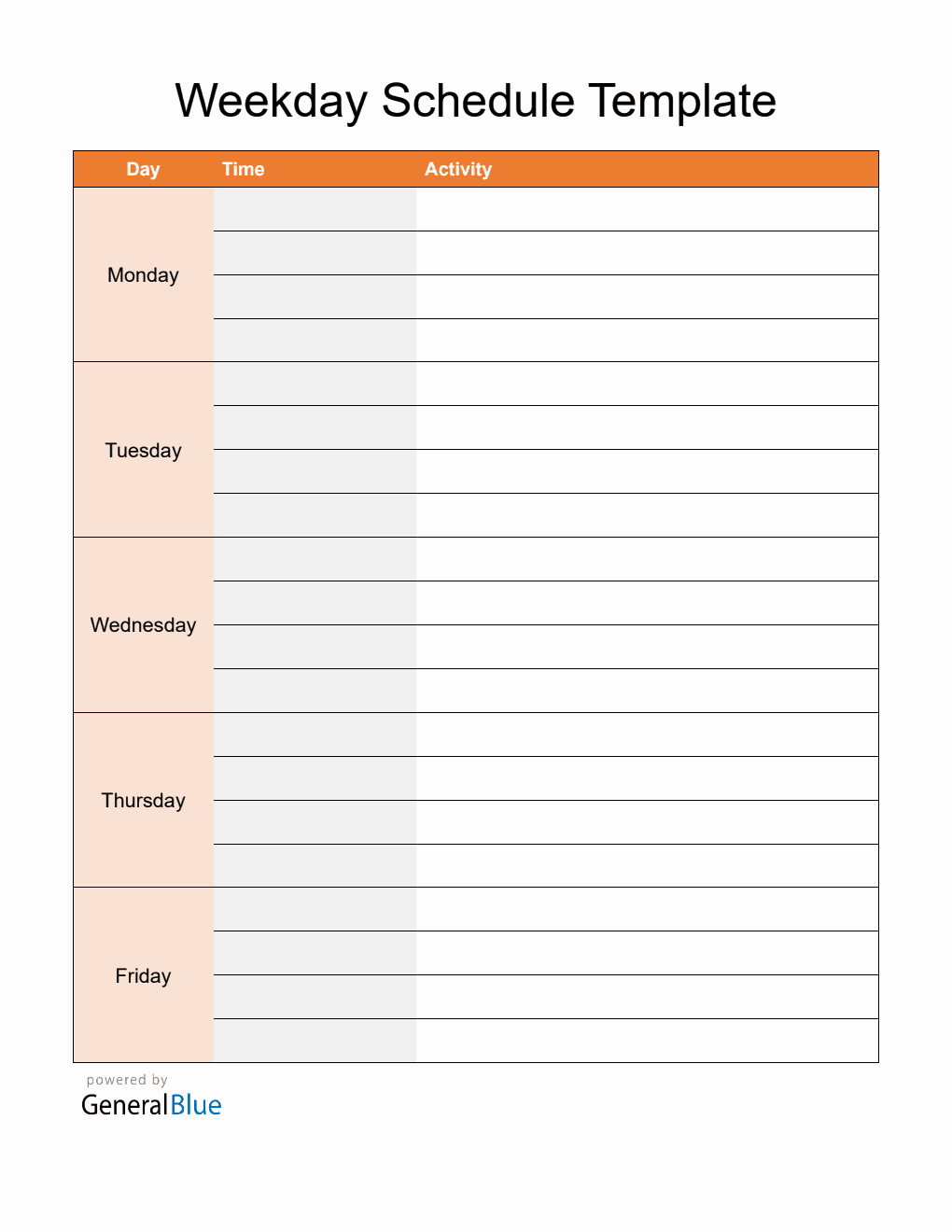 Free Word Schedule Templates