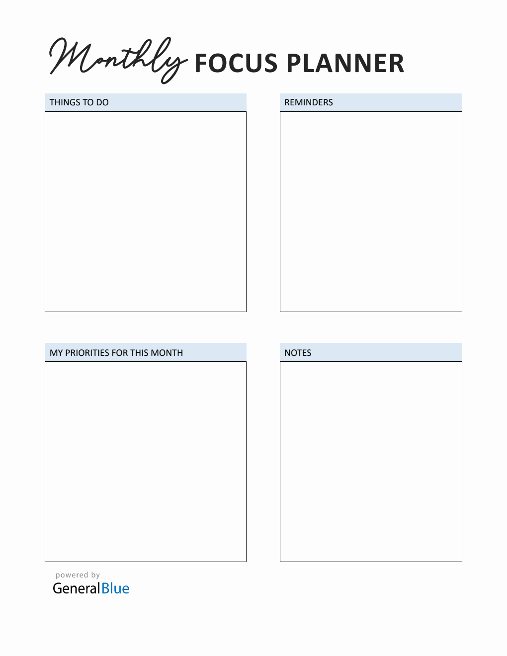 Free Monthly Planner Template Word (Classic)