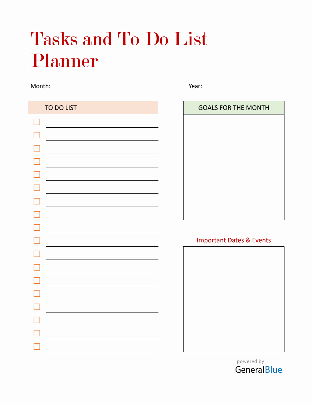 Free Word Planner Templates