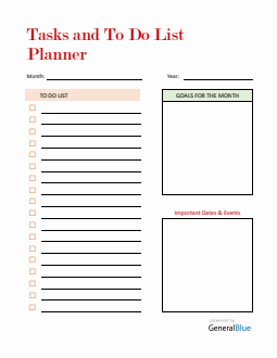 Free Basic Monthly Planner with To-Do List (Word)