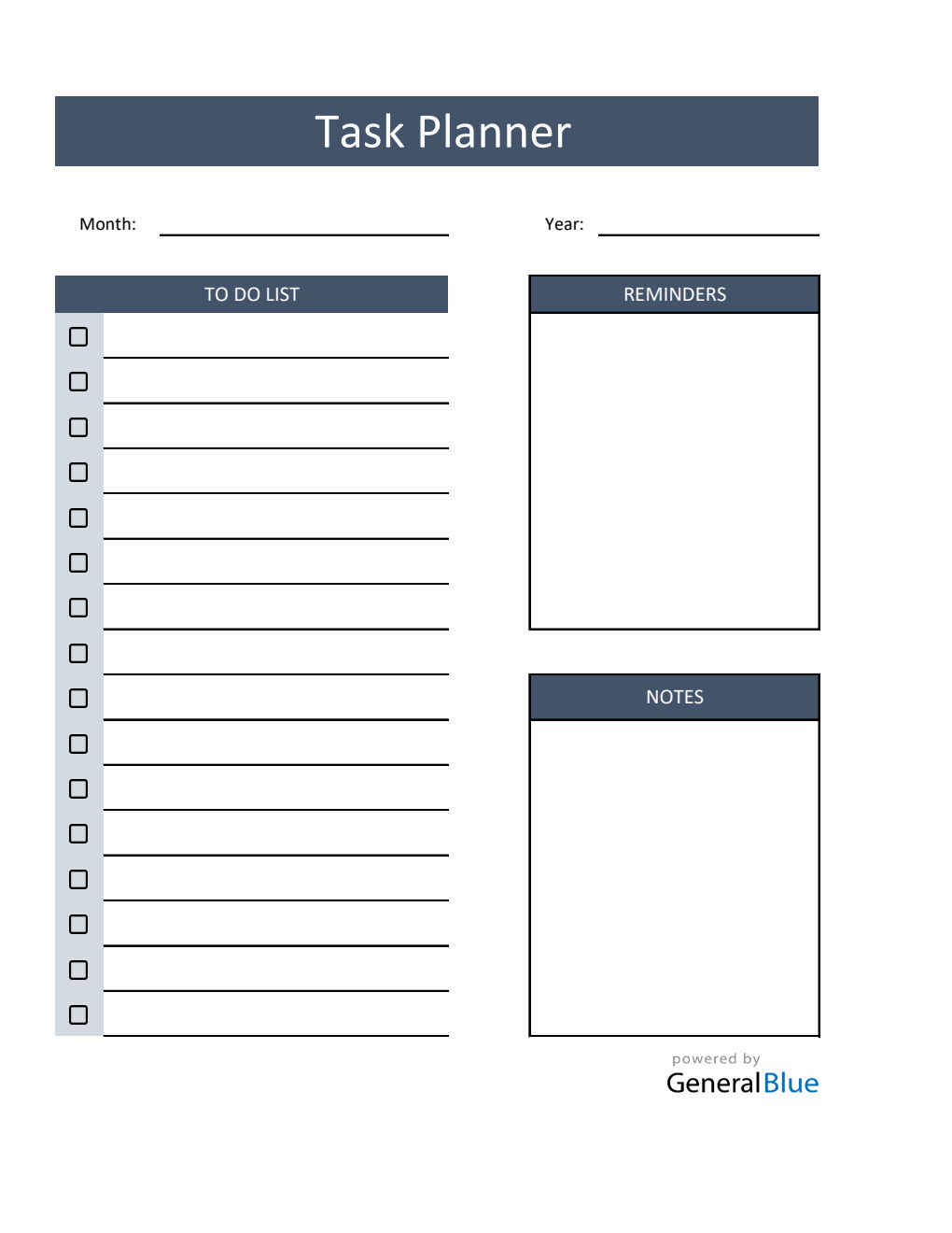 Customizable Monthly Planner with To-Do List (Excel)