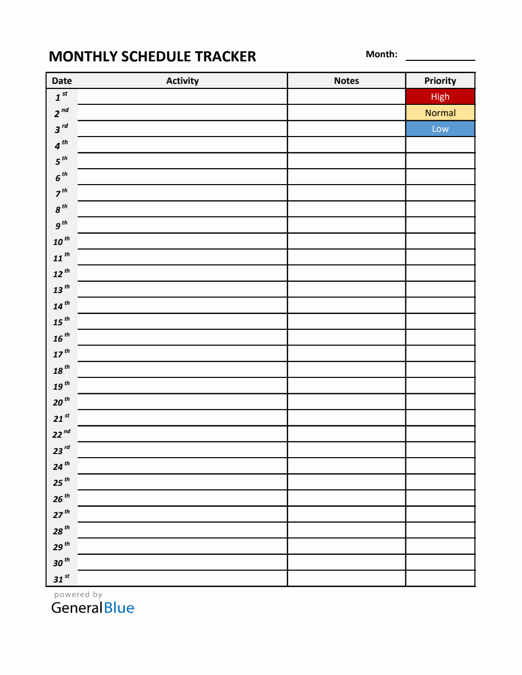 Free Excel Monthly Schedule Templates Free excel monthly schedule templates