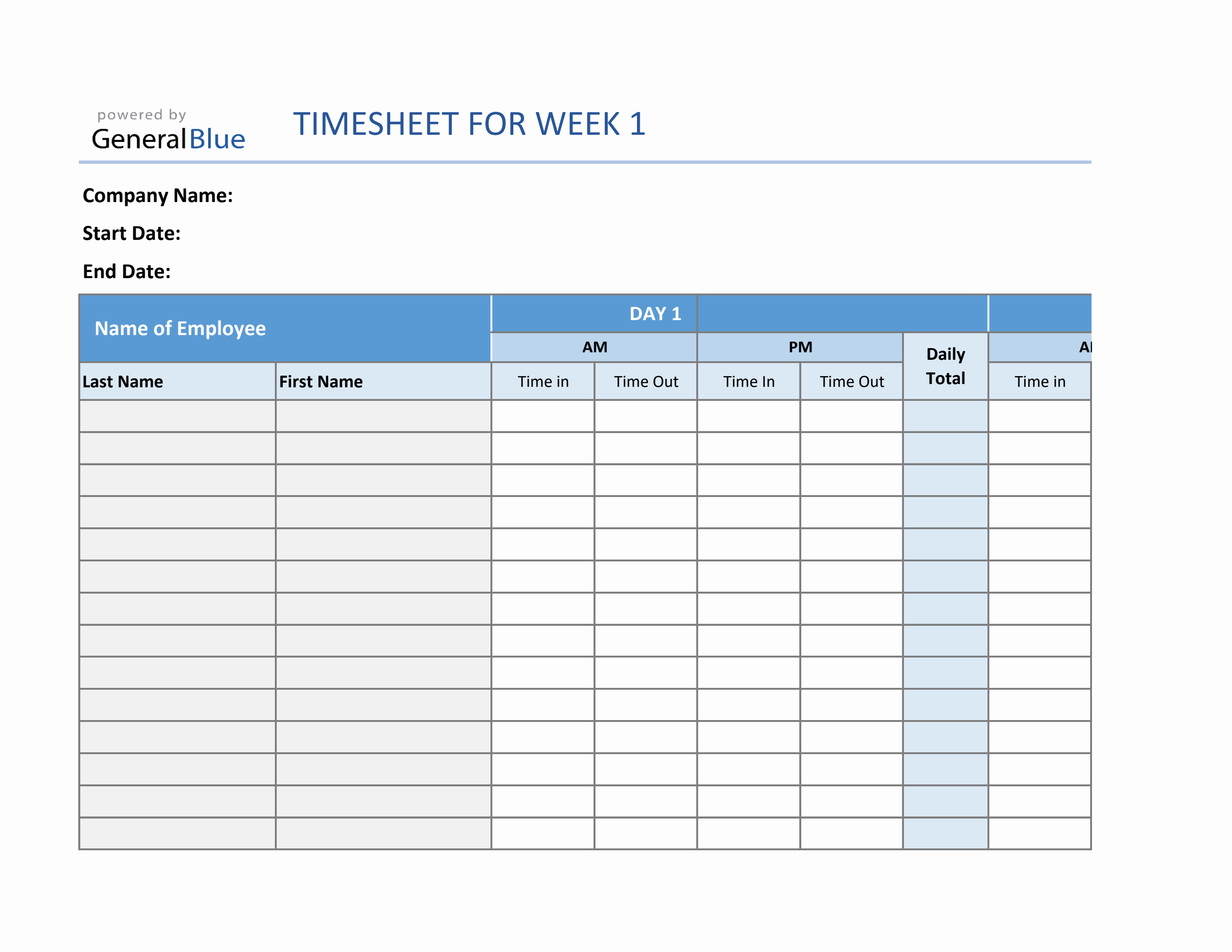 Monthly Timesheet Calculator For Multiple Employees in Excel