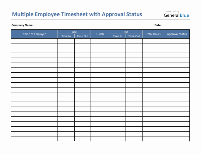 Multiple Employee Timesheet Templates