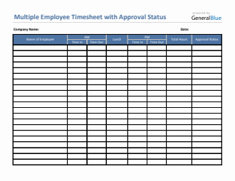 Multiple Employee Timesheet With Approval Status in PDF