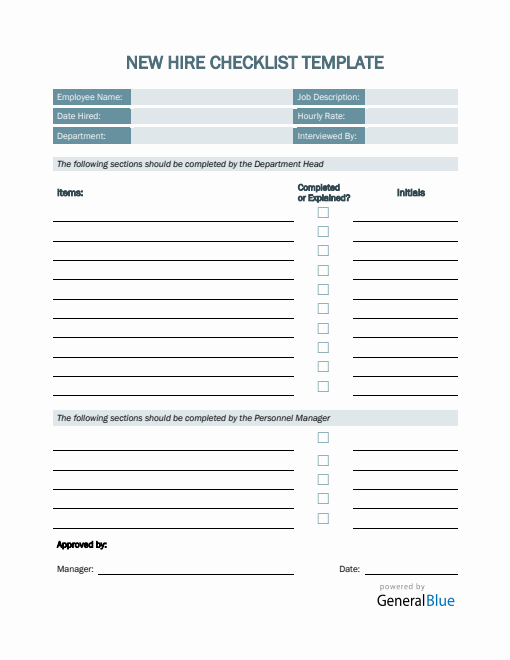 New Hire Checklist Template in Word