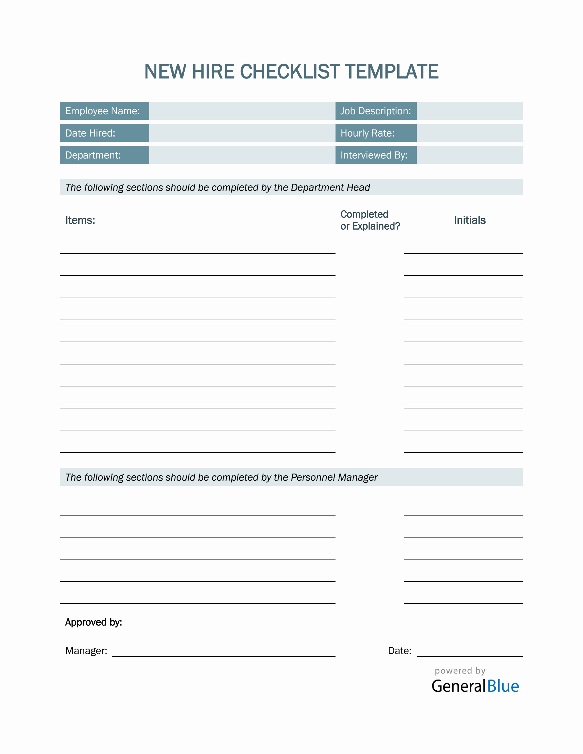 New Hire Paperwork Checklist Template New Hire Paperwork Checklist Template