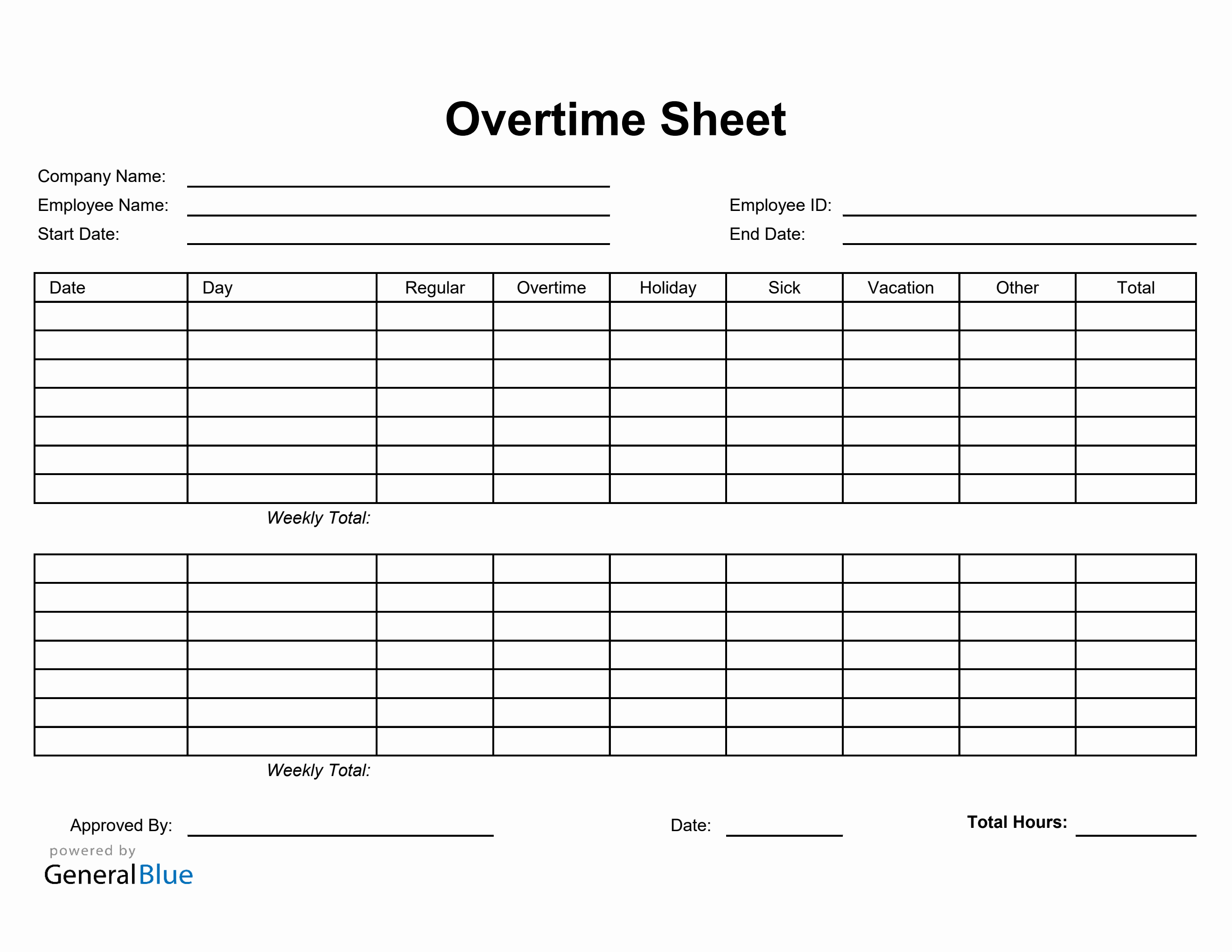 Overtime Sheet in Excel (Simple)