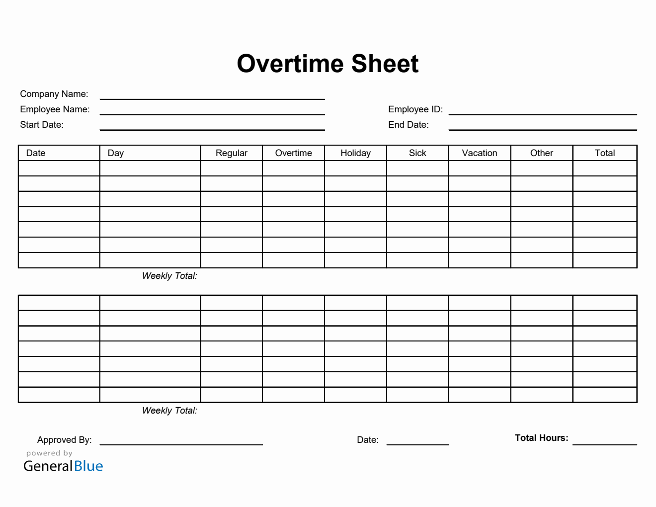 Overtime Sheet in Excel (Simple)