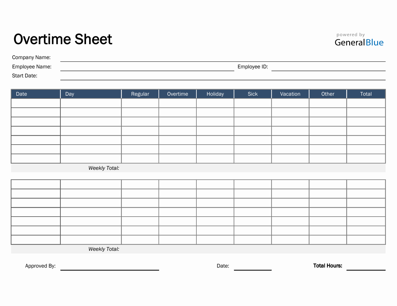 Overtime Sheet in Excel (Basic)