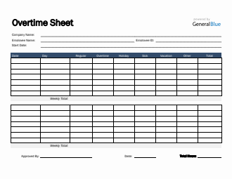 Overtime Sheet in Word (Basic)